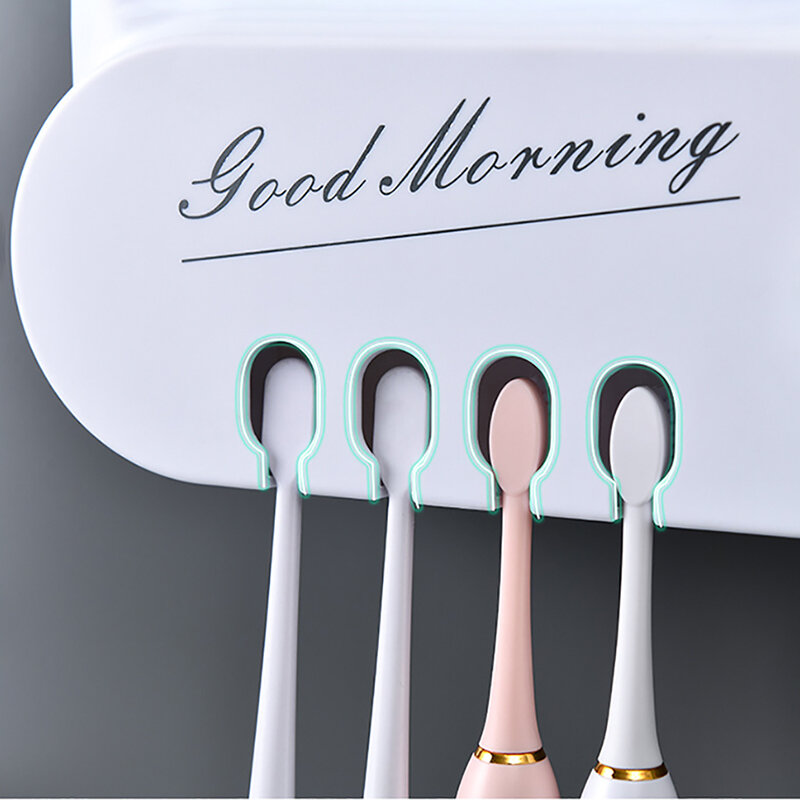 Multi-pendurado escova de dentes titular automático creme dental squeezer dispenser maquiagem rack de armazenamento acessórios do banheiro conjuntos de artigos para casa