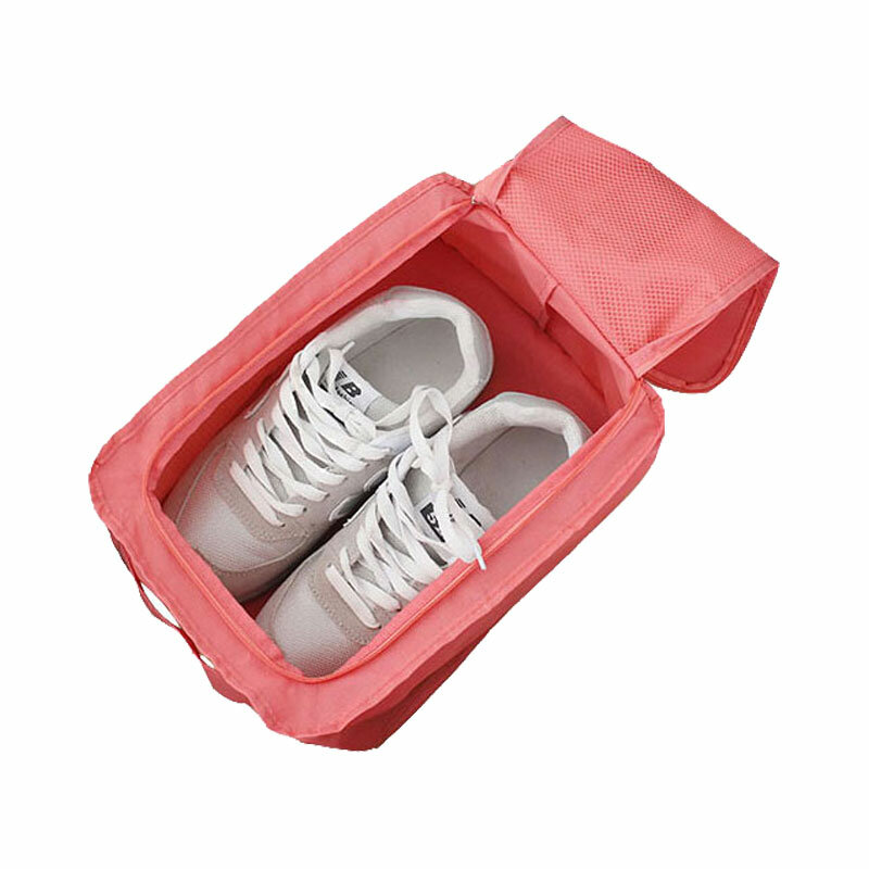 Bolsas de zapatos de poliéster ultraligeras Unisex, accesorios de viaje, impermeables, portátiles, con cremallera, delgadas