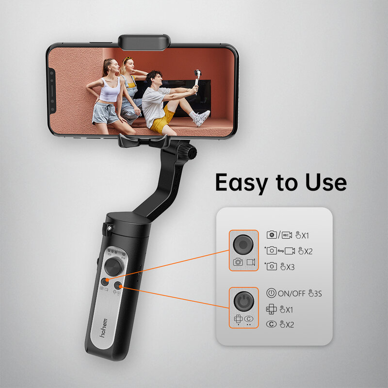 Hohem iSteady X, 3-осевой карданный стабилизатор, легкий складной карданный для телефона для iPhone 13/12 PRO MAX/11/Xs Max/Samsung vlog