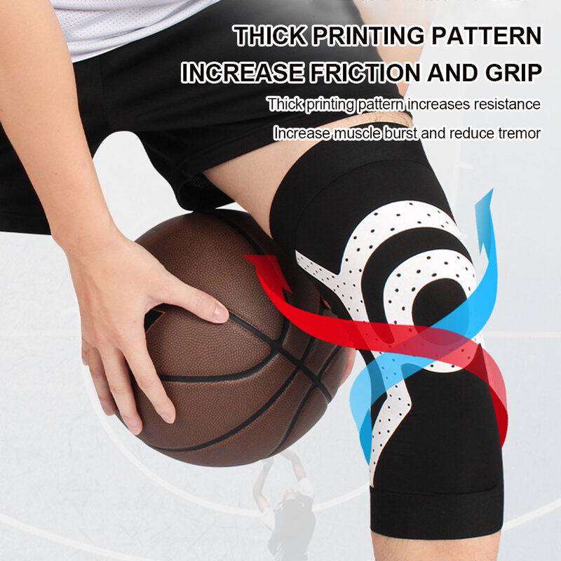 1Pc ginocchiera sportiva ginocchiera elastica supporto ginocchiera traspirante maniche a compressione per corsa pallacanestro pallavolo