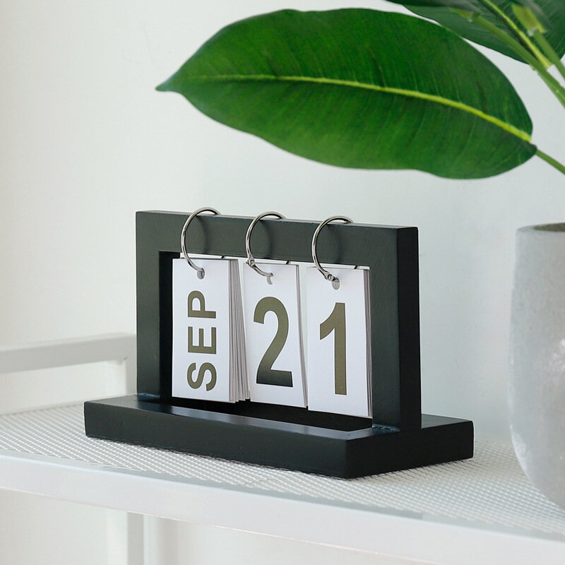 Drewniane klapki kalendarz kreatywny kalendarz Memo dzienny harmonogram planowanie domu akademik biura na biurko planowanie kalendarz dekoracje