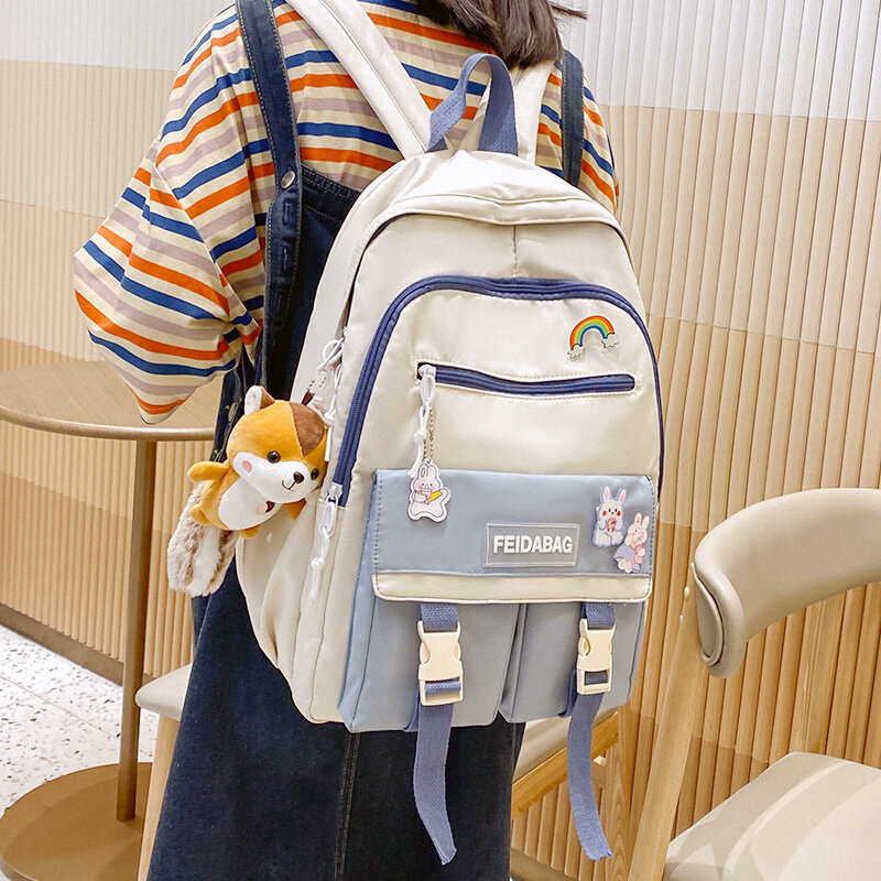 2021 nova harajuku mochila feminina moda portátil kawaii adolescente menina saco de escola de náilon estudante crianças mochila
