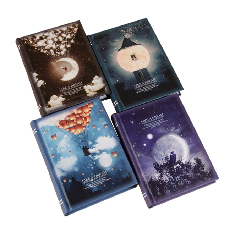 Agenda pequeña y exquisita, serie Moonlight Treasure, conjunto con conjunto de bloqueo, cubierta de papel duro, suministros escolares