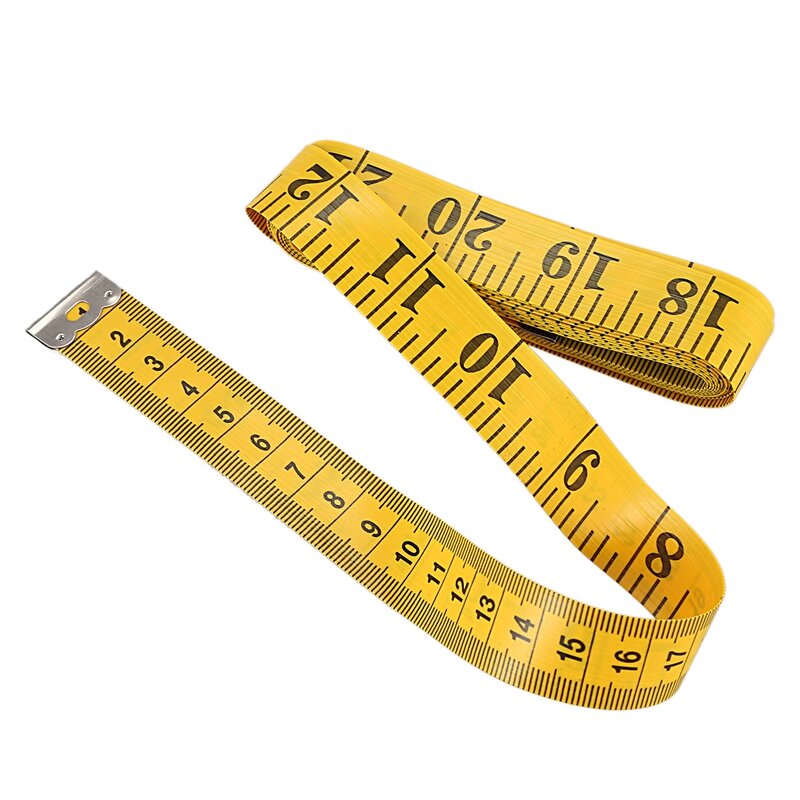 Fita métrica régua flexível amarela artesanato 300 cm