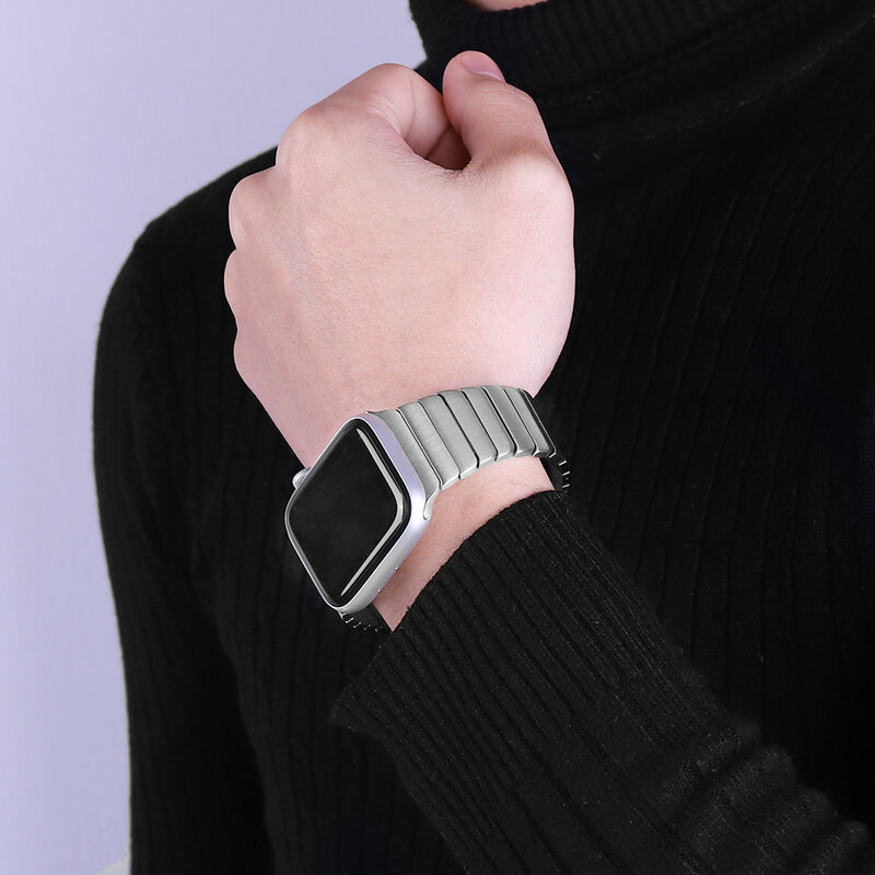 Stalowy pasek ze stali nierdzewnej do zegarka Apple 6Se5 pasek 44mm 40mm iWatch pasek 42mm/38mm motyl klamra metalowa bransoletka inteligentny zegarek 4321