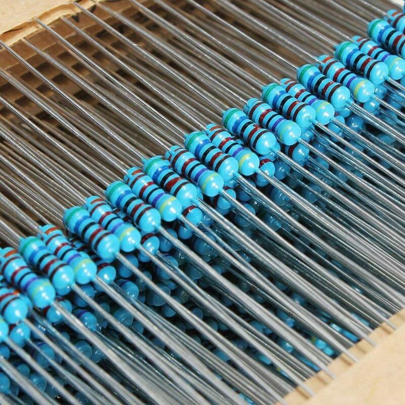 600 pces 10 -1m ohm 1/4w resistência 1% 30 tipos cada valor metal filme resistor variedade kit resistores cada 20 pces