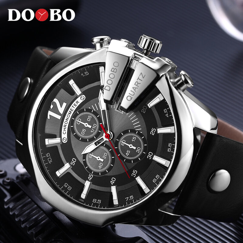 Часы наручные DOOBO Мужские кварцевые, брендовые Роскошные спортивные в стиле милитари, с большим циферблатом