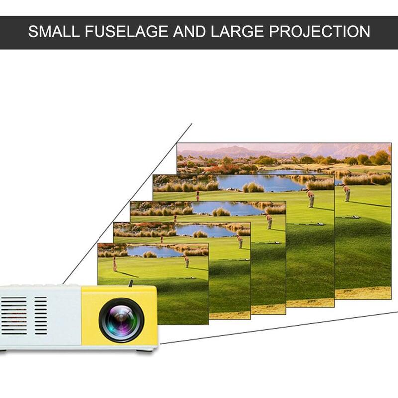 J9 Proyektor Mini LED 1600 Piksel Mendukung Pemutar Video Media Rumah Portabel Audio USB Kompatibel dengan Hdmi 1080P