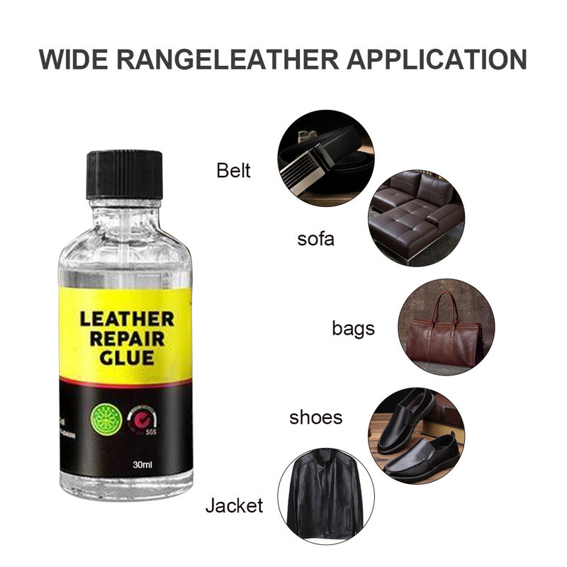 Car Leather Repair Glue Auto Seat Maintenance Leather Care Liquid Rubber Leather Gel Sofa Car Leather Adhesive Glue 30/ 50ml