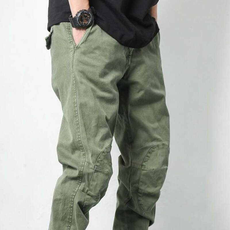 Jesienna wiosenna, Retro pranie męskie dorywczo solidne spodnie Cargo zieleń wojskowa granatowy Khaki Streetwear biegaczy bawełniane spodnie markowe Homme