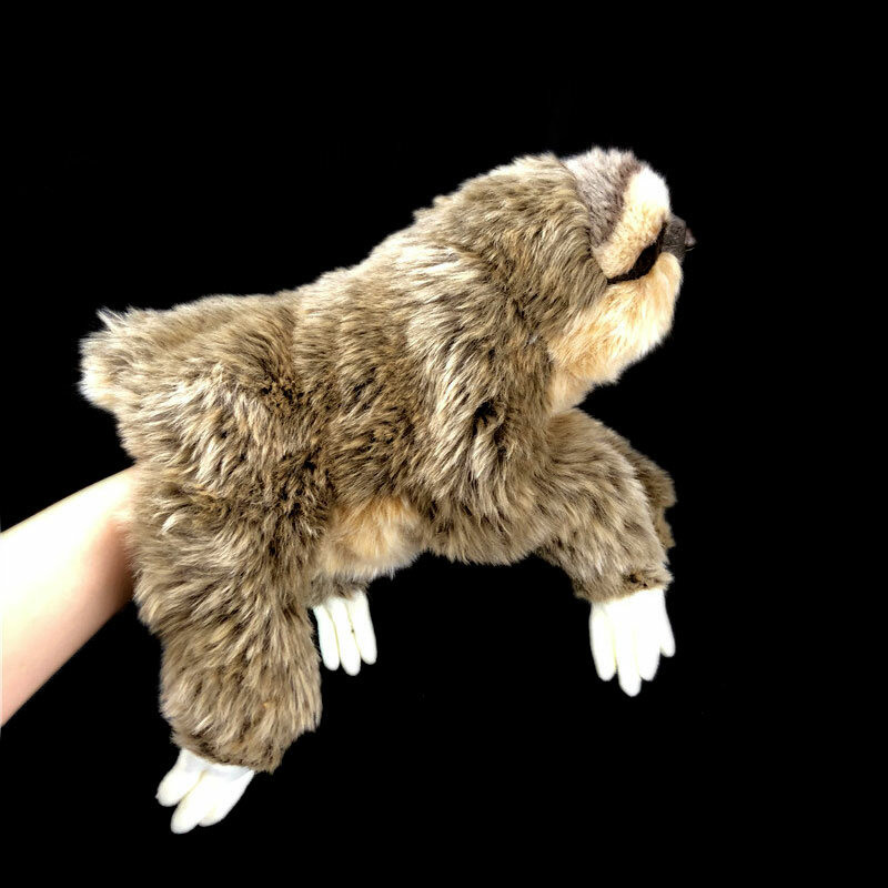 24cm Premium Real Life Three Toed Sloth Animal Plush Dolls or Hand Puppet Sloth Doll Learning Baby Toys for Kids Birthday Gift