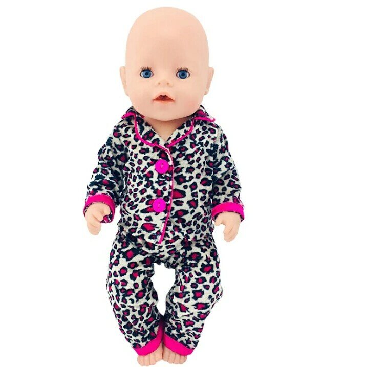 Bayi Baru Lahir Fit 17 Inci 43Cm Aksesori Boneka Piyama Pakaian Boneka untuk Hadiah Bayi