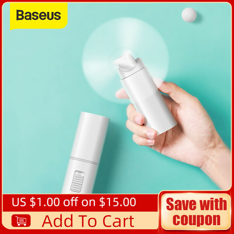 Baseus Portable Folding USB Fan Mini Cooling Fan Rechargeable 2 Speed USB Cooler Fan 2000mAh Emergency Power Bank Cooling Fan