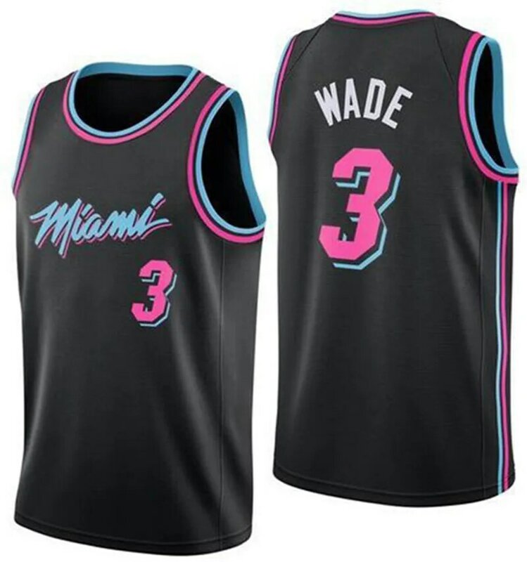Basketbal Jerseys Mens Miami Heat Bam 13 Adebayo 14 Herro Dwyane 3 Wade Jimmy 22 # Butler Stad Edition Swingman jersey Gestikt