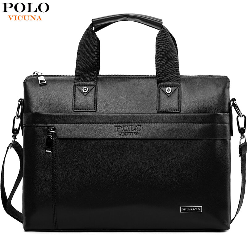 VICUNA POLO Top Sell Fashion Simple Dot famoso marchio Business borsa da lavoro cartella borsa per Laptop in pelle borsa da uomo Casual borse a tracolla