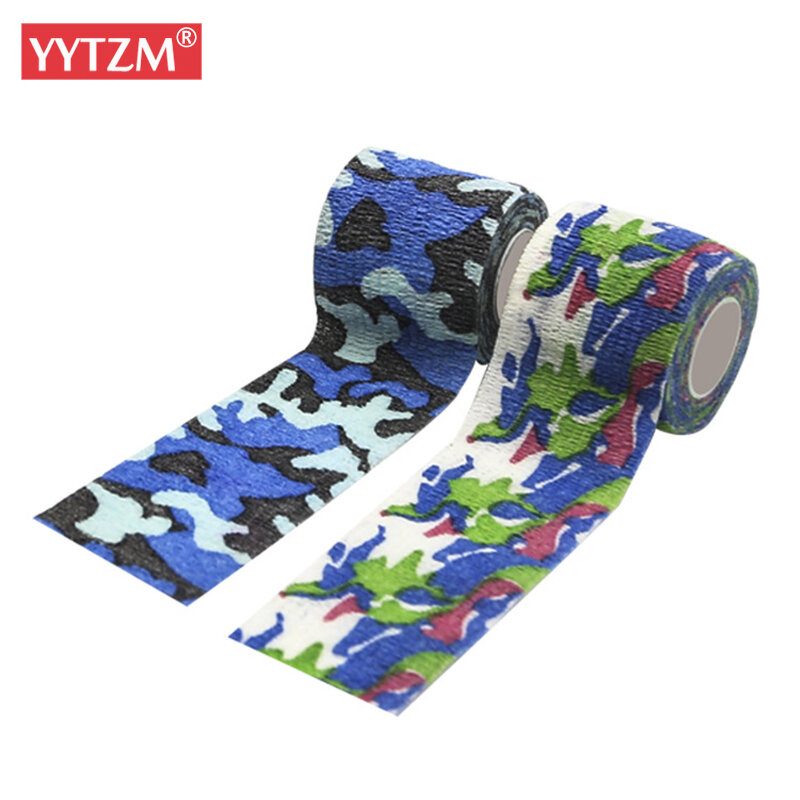 Camouflage Zelfklevende Bandage Flex Elastische Non-woven Outdoor Cs Masker Sport Enkel Bracers Bescherming Vinger Camo Mom tape