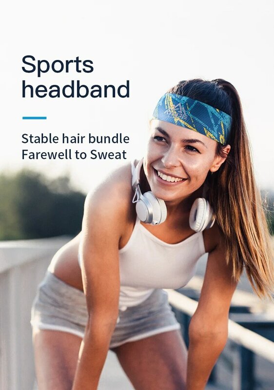 Aonijie unisex ampla respirável esportes bandana sweatband faixa de cabelo gravata para treino yoga ginásio fitness correndo ciclismo