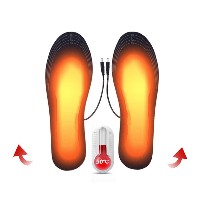 Palmilha com aquecimento elétrico usb, palmilha aquecida para os pés, esporte ao ar livre inverno aquecimento dos pés