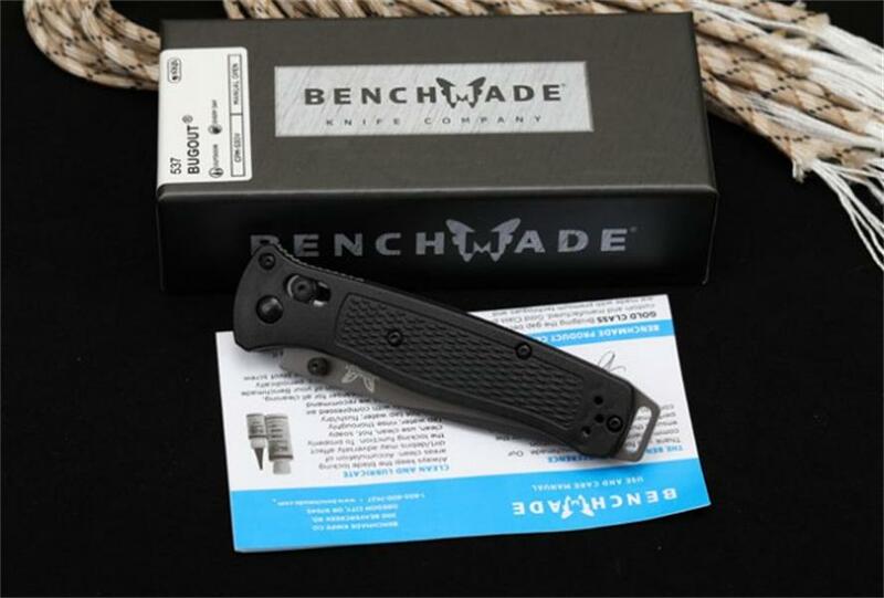 Benchmade-cuchillo plegable táctico D2, cuchillo militar de bolsillo de seguridad, con mango de fibra de vidrio y nailon, al aire libre para defensa personal, 537