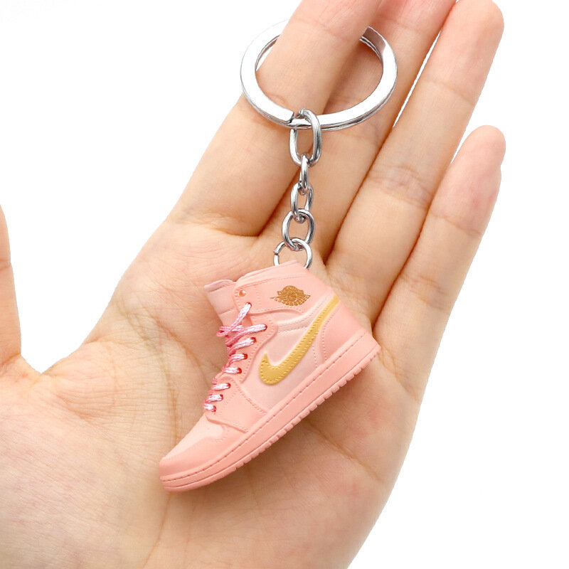 Creative 3D Mini Basketball Shoes Stereoscopic Model Keychains Nikee Sneakers Fans Souvenirs Keyring Car Backpack Pendant Gift