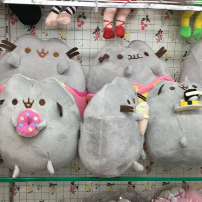 만화 고양이 플러시 장난감 도넛 고양이 Kawaii 쿠키 아이스크림 레인보우 케이크 플러시 부드러운 박제 동물 어린이를위한 장난감 어린이 선물