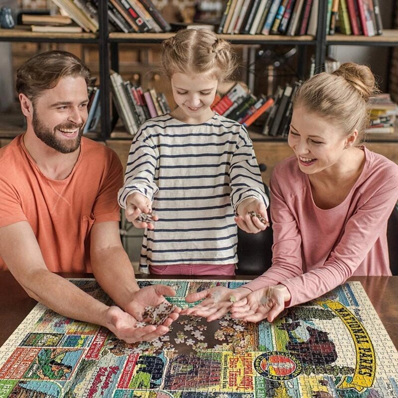 성인을위한 지그 소 퍼즐 어린이 1000 조각 국립 공원 세계 풍경 학습 교육 게임 완구 홈 인테리어 선물