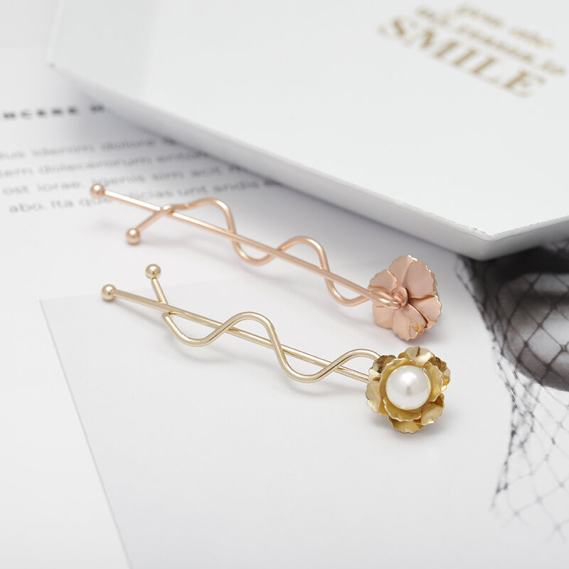 Las mujeres pelo Pin pasador de Metal Clip horquillas simuladas perla Tiara nupcial pelo accesorios Boda peinado herramientas de diseño