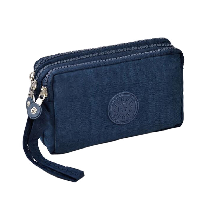 女性用ウォレットポケット,3層,財布,ハンドバッグ,電話ポケット付きキャンバスカード,クリップオンウォレット