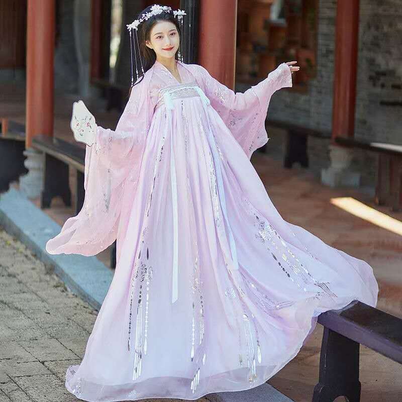 Verão chinês hanfu princesa vestido de fadas feminino folk com quimono dança oriental traje roupas chinesas