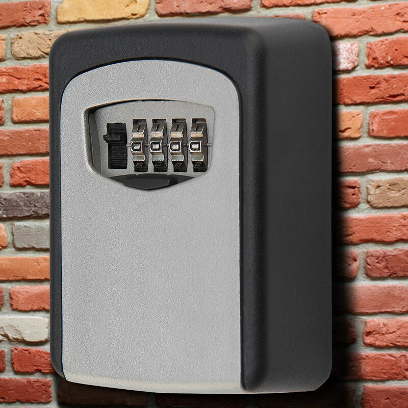 صندوق قفل مثبت على الحائط من سبائك الألومنيوم ، صندوق قفل للمفاتيح ، مقاوم للماء ، مجموعة مكونة من 4 أرقام ، للاستخدام الداخلي والخارجي
