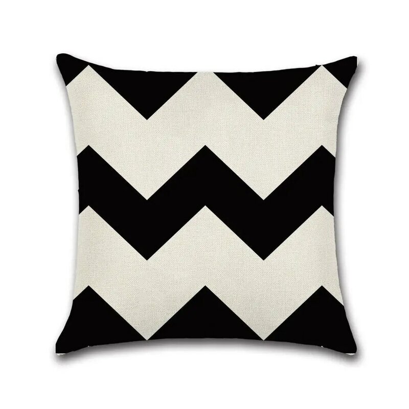 Fundas de almohada decorativas minimalistas con olas blancas y negras, funda de almohada geométrica Simple kussensloop, ZT221
