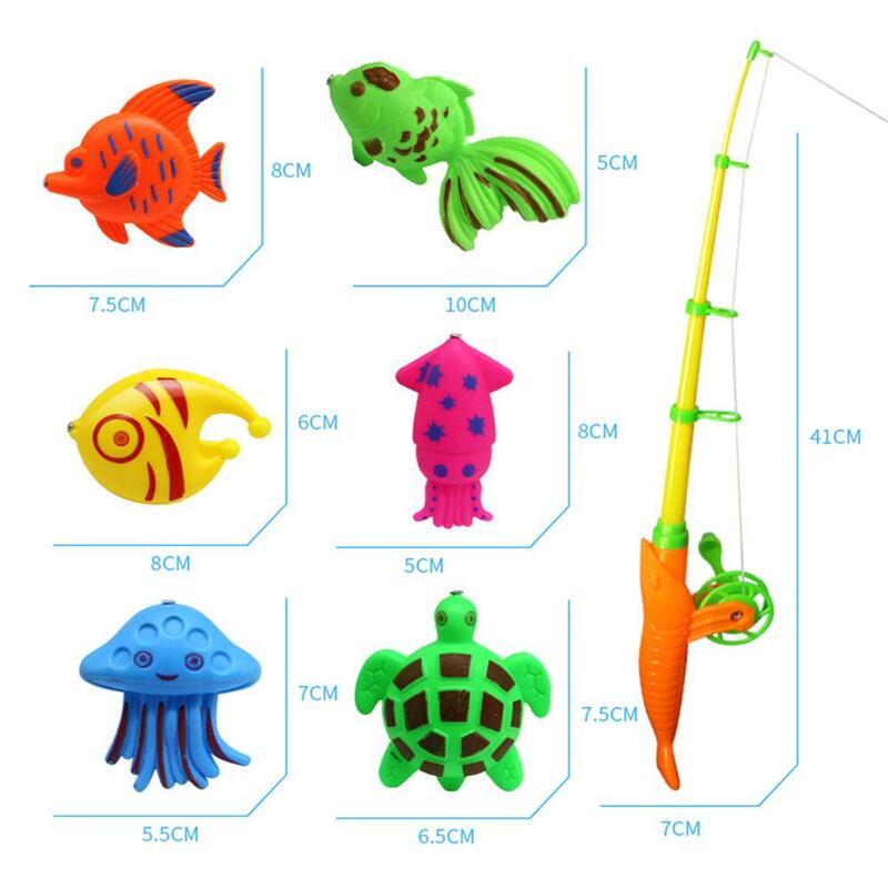 Kuulee летняя Магнитная рыболовная сеть, Мультяшные рыбы, Пляжная игрушка для купания для малышей