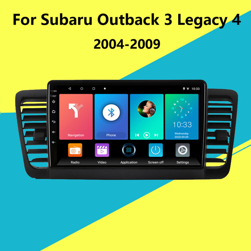 2 Din auto Radio Multimedia reproductor de Video GPS de navegación Android para Subaru Outback 3 Legado 4 2004-2009 la unidad con marco