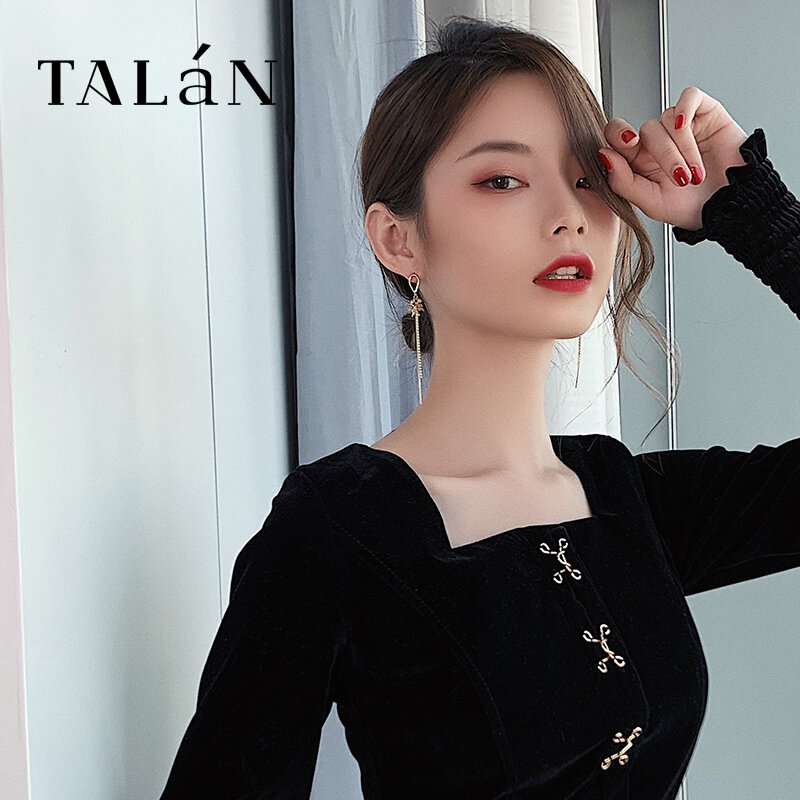 Orecchini di frange lunghe di lusso piccolo fiore leggero 2020 nuovi orecchini alla moda femminile semplice grazioso senso di alta qualità orecchio coreano