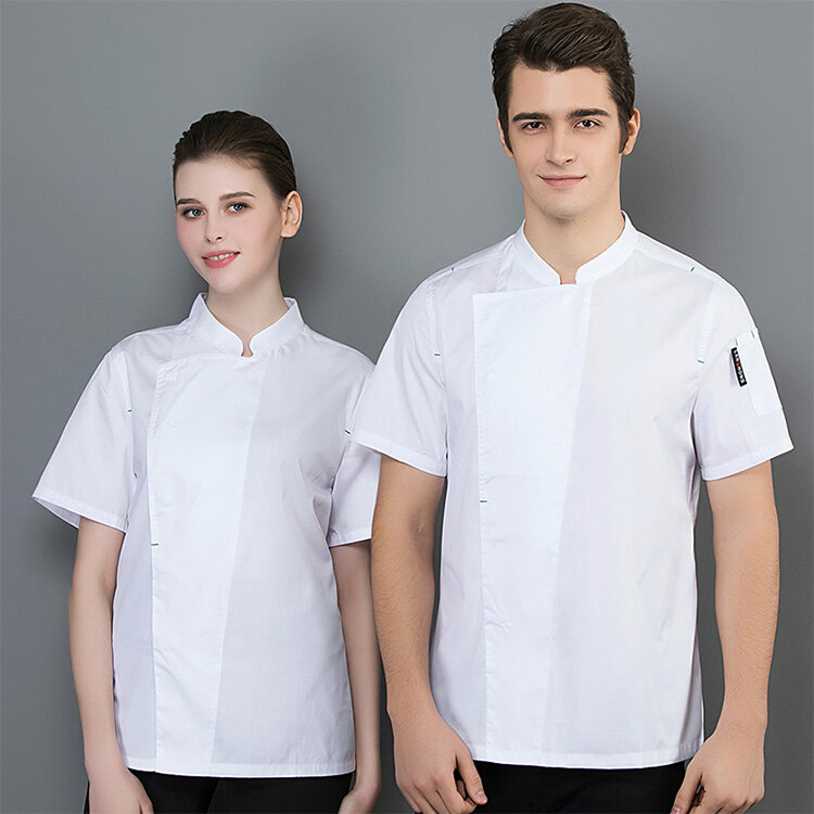Men Women Restaurant Cooking Jackets Hotel Chef Kitchen Uniform Short Sleeve Cafe Sushi Waiter Workwear Clothing Cooking Tops