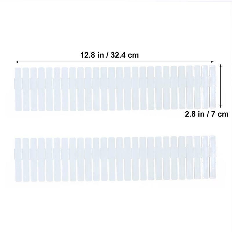 12pcs divisor organizador de gaveta diy para armazenamento doméstico cômoda-32.4x7cm (branco)