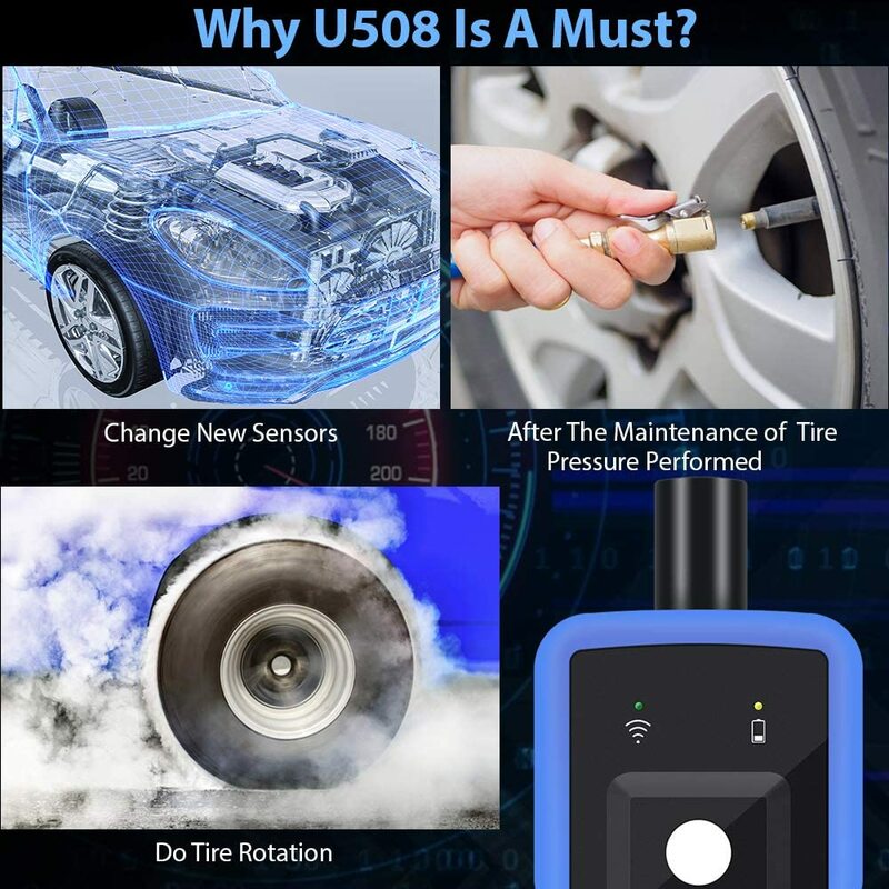 Rheingold tpms universal relearn ferramenta u508 para a rotação dos pneus monitor de pressão dos pneus sensor restauração aprendizagem 2021 edição ferramentas do carro