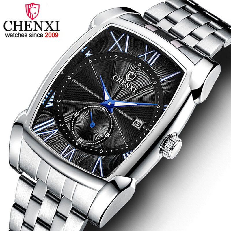 Chenxi relógio de negócios mentop marca luxo vida à prova dwaterproof água banda aço inoxidável quartzo relógio de pulso moda relogio masculino