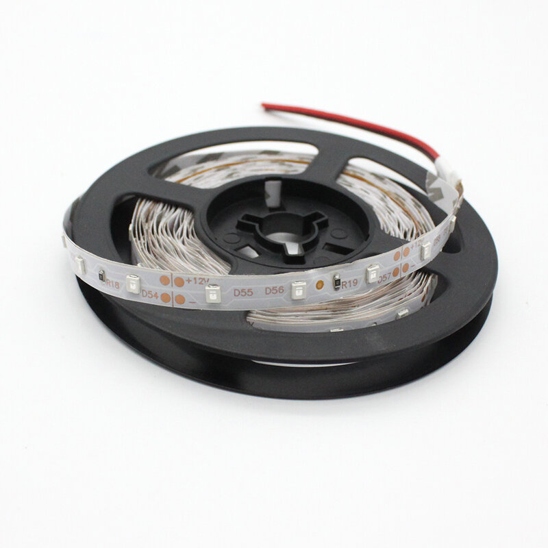 Tira de luces LED SMD 2835, cinta Flexible de diodo, DC12V, RGB, 5M, 60LED/M, Blanco cálido, rojo, verde, RGB