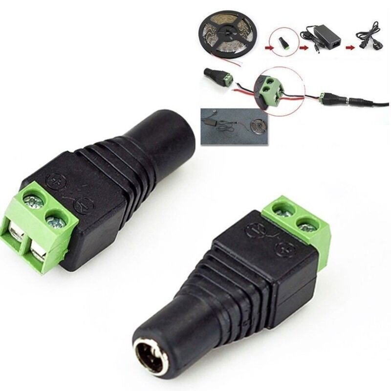 Mini conector adaptador de Cable de enchufe DC 12V portátil macho para 5050 3528 LED conector tira fuente de alimentación de luz