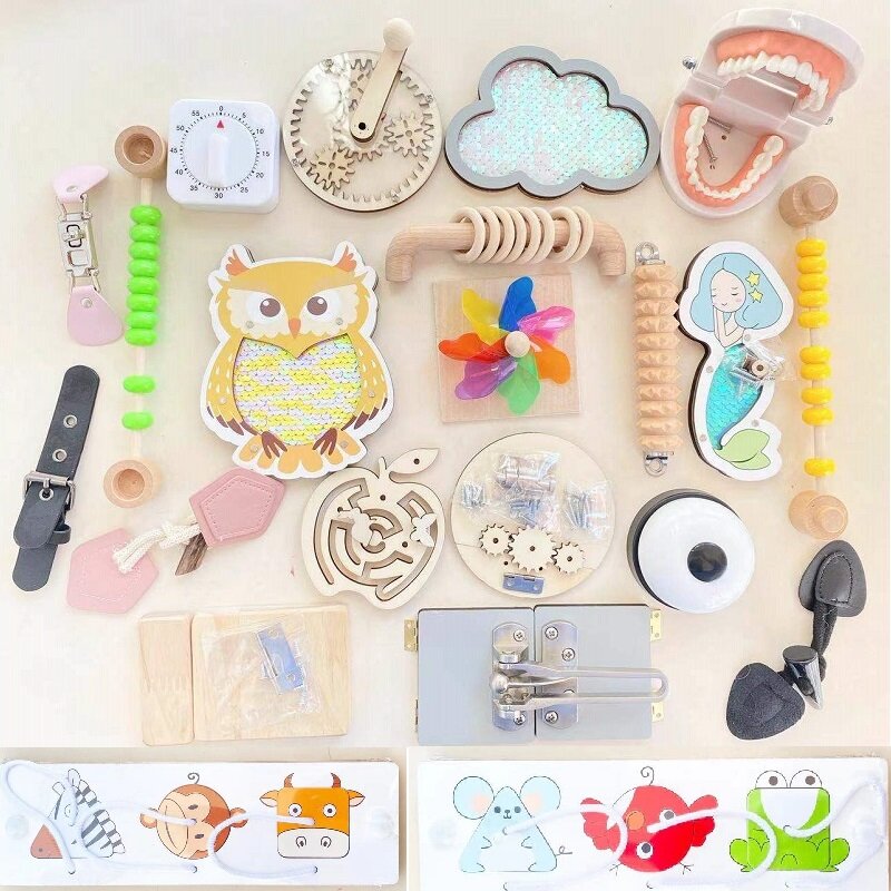 Children Busy Board DIY Toys Baby Montessori Sensory Activity Board Accessories Early Education Toys Toddler Learning Skill Toys