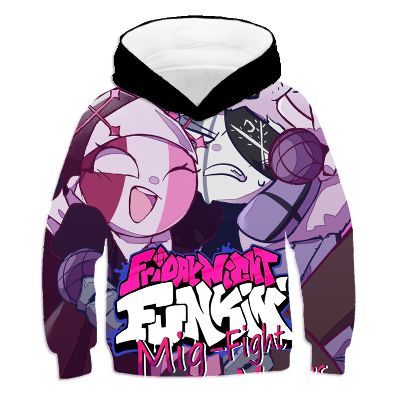 Friday Night Funkin Hoodie 3D Sweatshirt Long Sleeve girl boy Tracksuit Harajuku Streetwear 2021 Video Game Clothes 100-160cm