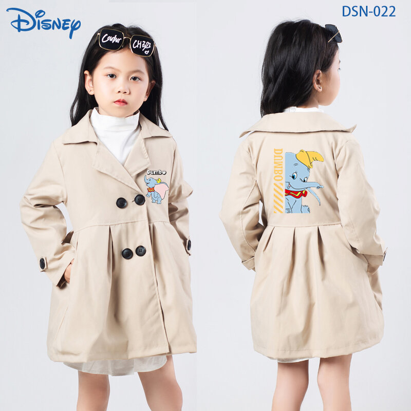 Disney Cartoon Children Clothing Jacket Autumn New Coat Baby Boy Girl Outing Clothes Jacket Double Breasted Trench Coat