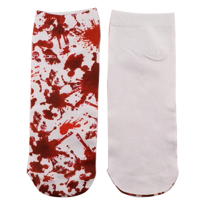 YQ687-Calcetines cortos con patrón de sangre humana, calcetín deportivo informal de algodón puro, transpirables y cómodos, Unisex