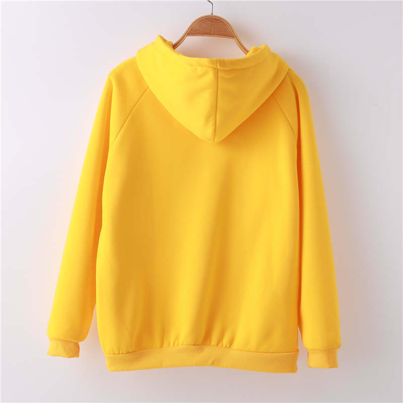 Jesień zima polar Oh tak list druku Harajuku sweter grube luźne bluzy z kapturem z długim rękawem dla kobiet 2019 kobiet na co dzień płaszcz