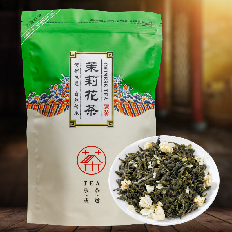 2021 شاي الياسمين الأخضر الياسمين الطبيعي زهرة الشاي الصيني الأخضر 250g