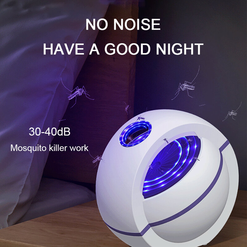2021 USB Powered Mosquito Killer Lamp 1m/2m Electric No Noise 360 Insect Killer Bug Zapper Mosquito Trap Light For Bedroom Home