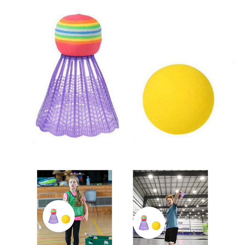 Raket Tenis Bulu Tangkis Plastik Anak-anak Set Bola Permainan Luar Ruangan Taman Pantai Hadiah Mainan untuk Balita Anak-anak