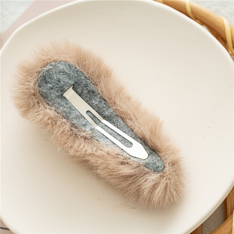 Horquilla de conejo Rex rojo coreano, tocado versátil para mujer, Clip lateral BB, tocado, accesorios para el cabello, regalo