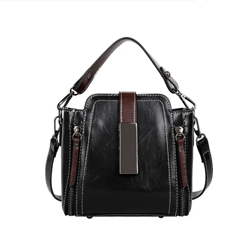 Bolsa retro pequena bolsa feminina saco primavera e outono novo estilo mensageiro saco de moda bolsa de ombro balde